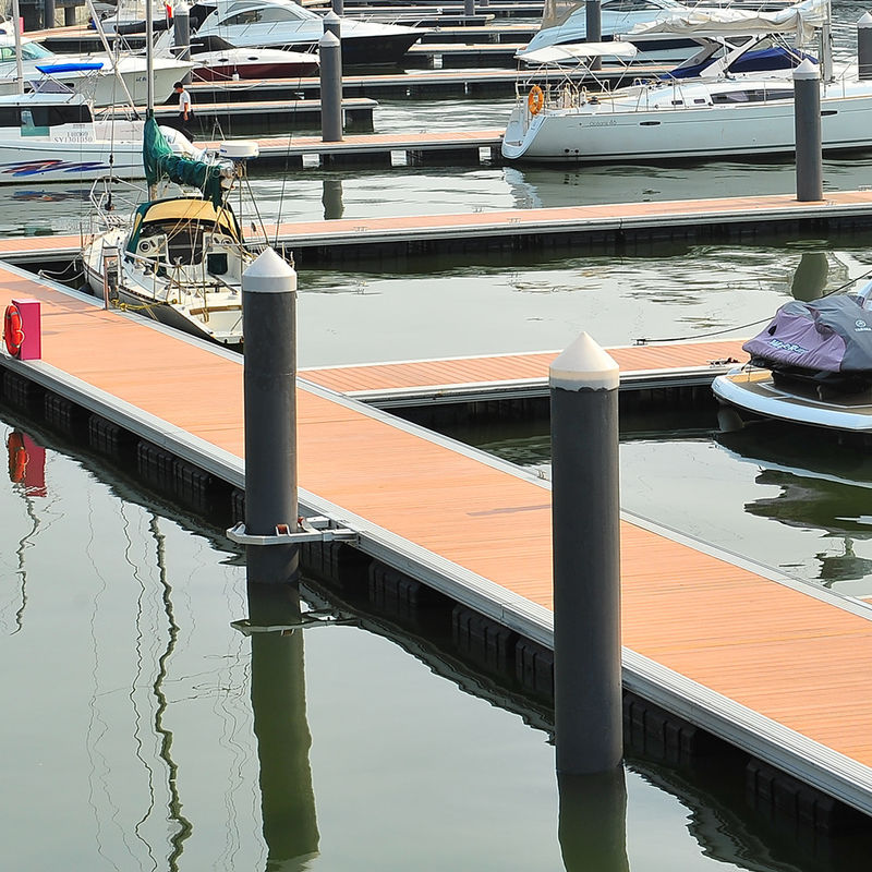 Customizable Aluminum Alloy Floating Dock Floating Walkway Pontoon With Mooring Cleats/WPC Decking For Marina Operations